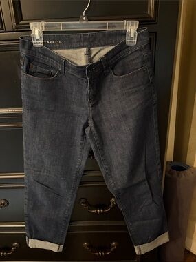 Taylor Dark Blue Cuffed Straight-Leg Jeans